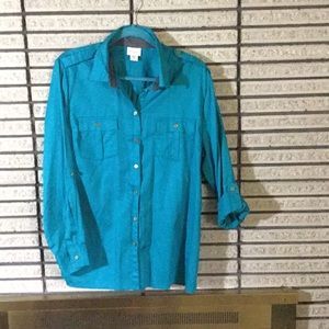 NEW*** teal button down blouse